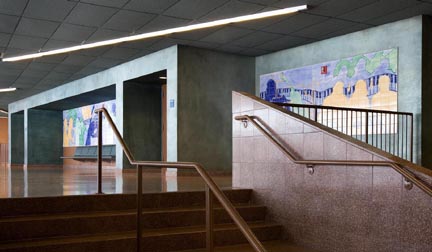 Performing Arts Center Lobby Ceramic Tile Mural by George Woideck of Artisan Architectural Cermaics